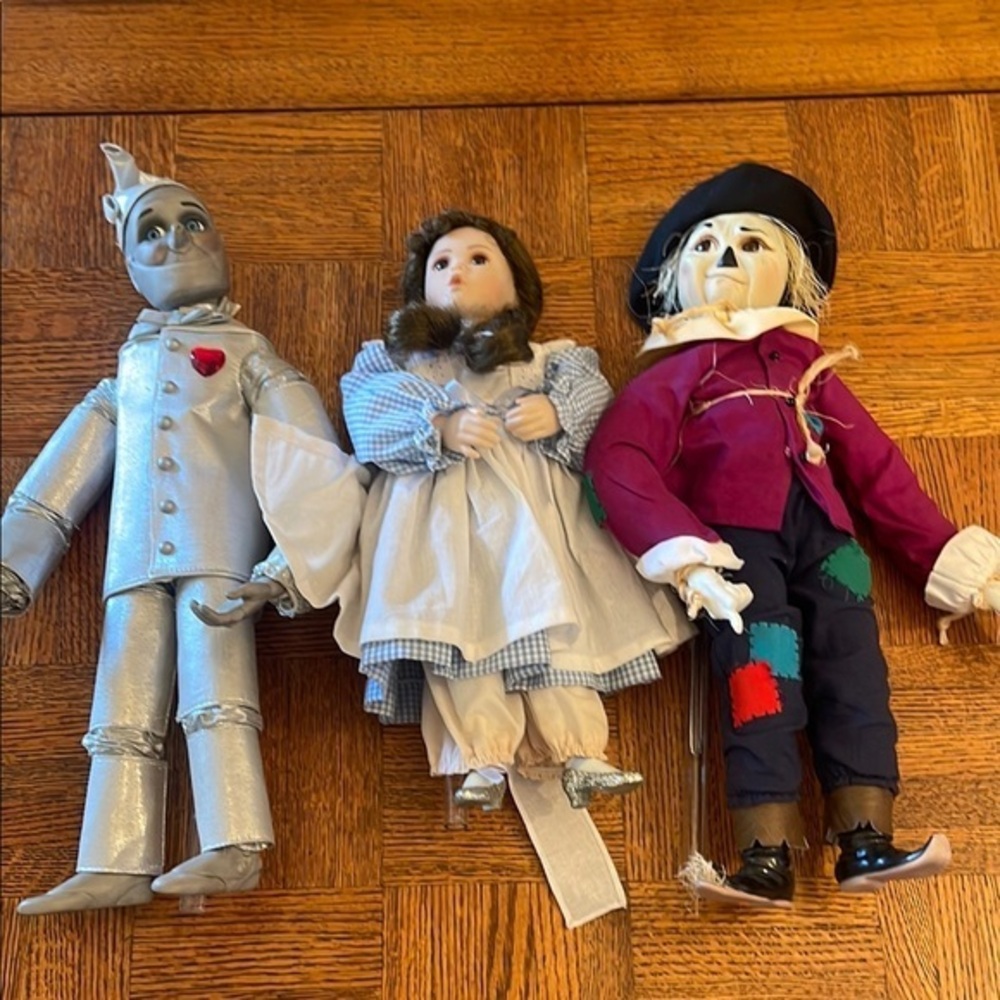 Wizard of Oz set of three collectible porcelain dolls